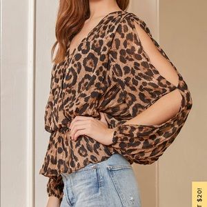 Lulus Major Influencer Tan Leopard Print Top